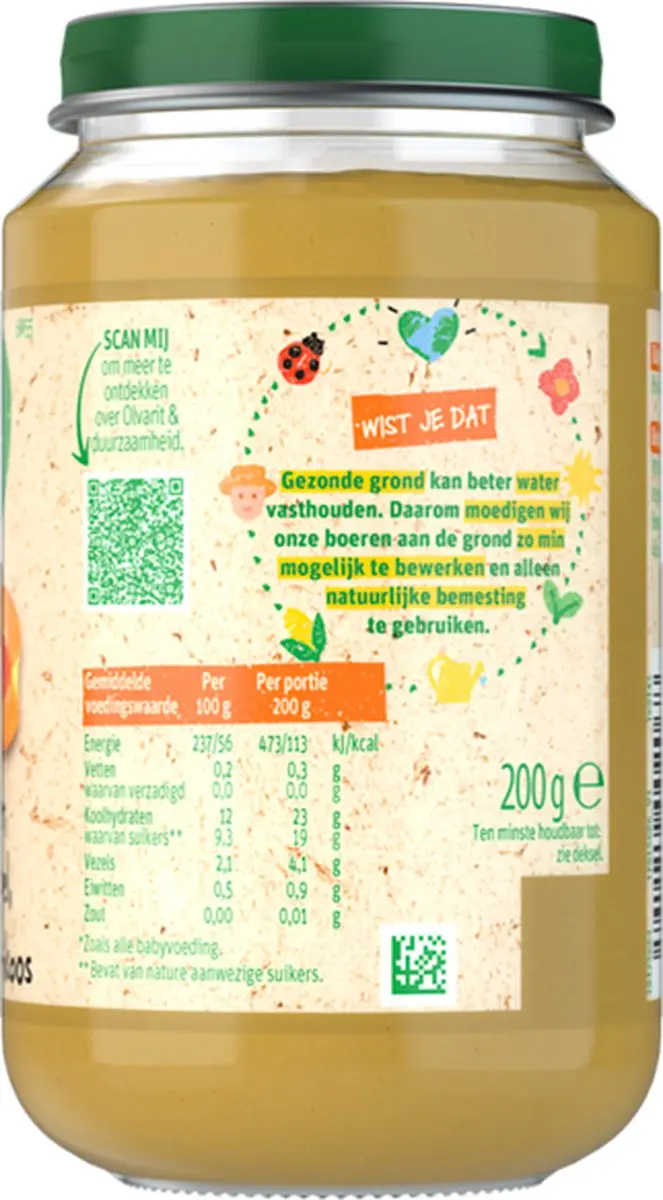 Olvarit Peer-Appel-Abrikoos Fruithapje 200g - afbeelding 6 van 6