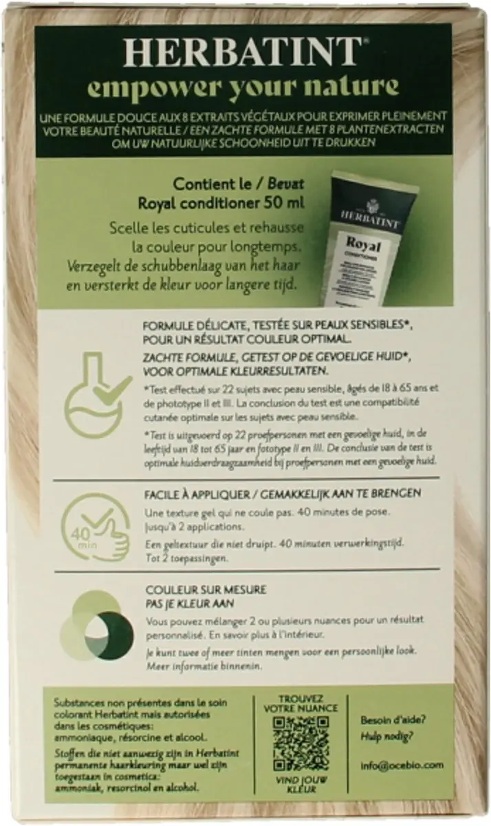 Herbatint Haarverf 170ml - 10N Platina Blond - Grijs - afbeelding 6 van 6
