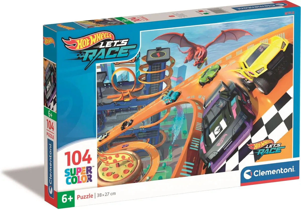 Clementoni Hot Wheels Puzzel 104 Stukjes