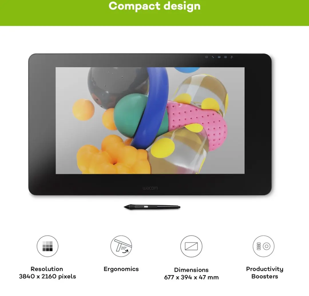 Wacom Cintiq Pro 24 DTK-2420 Tekentablet - 24 inch - Zwart
