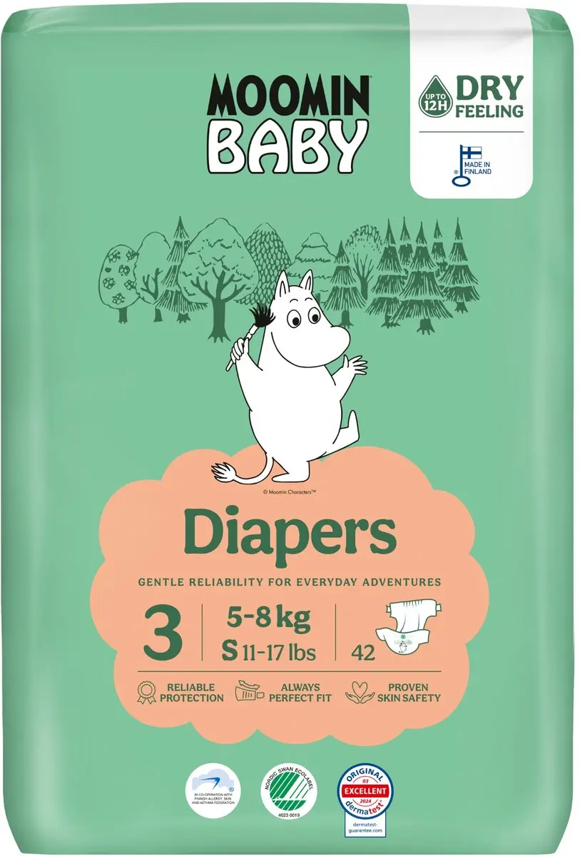 Moomin Baby Eco Wegwerpluiers Maat 3 - 210 Stuks