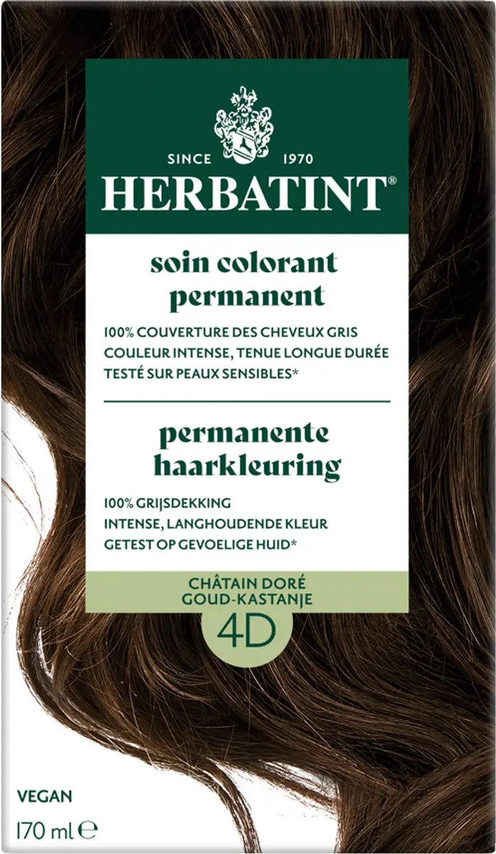 Herbatint Haarverf 4D Goud Kastanje 170ml - Grijs