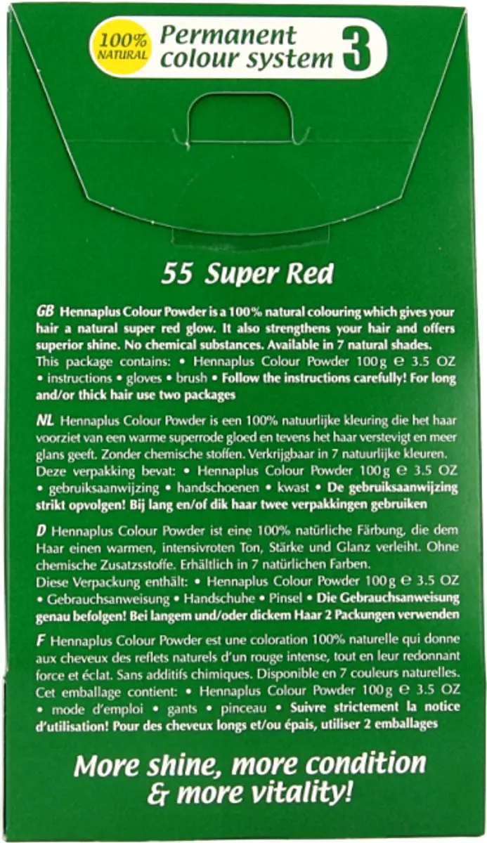 Hennaplus Coloured Poeder Super Red 55 - 100g