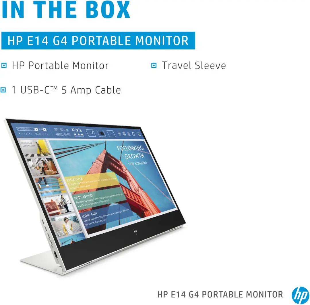 HP E14 G4 Portable Monitor 1B065AA - Zilver