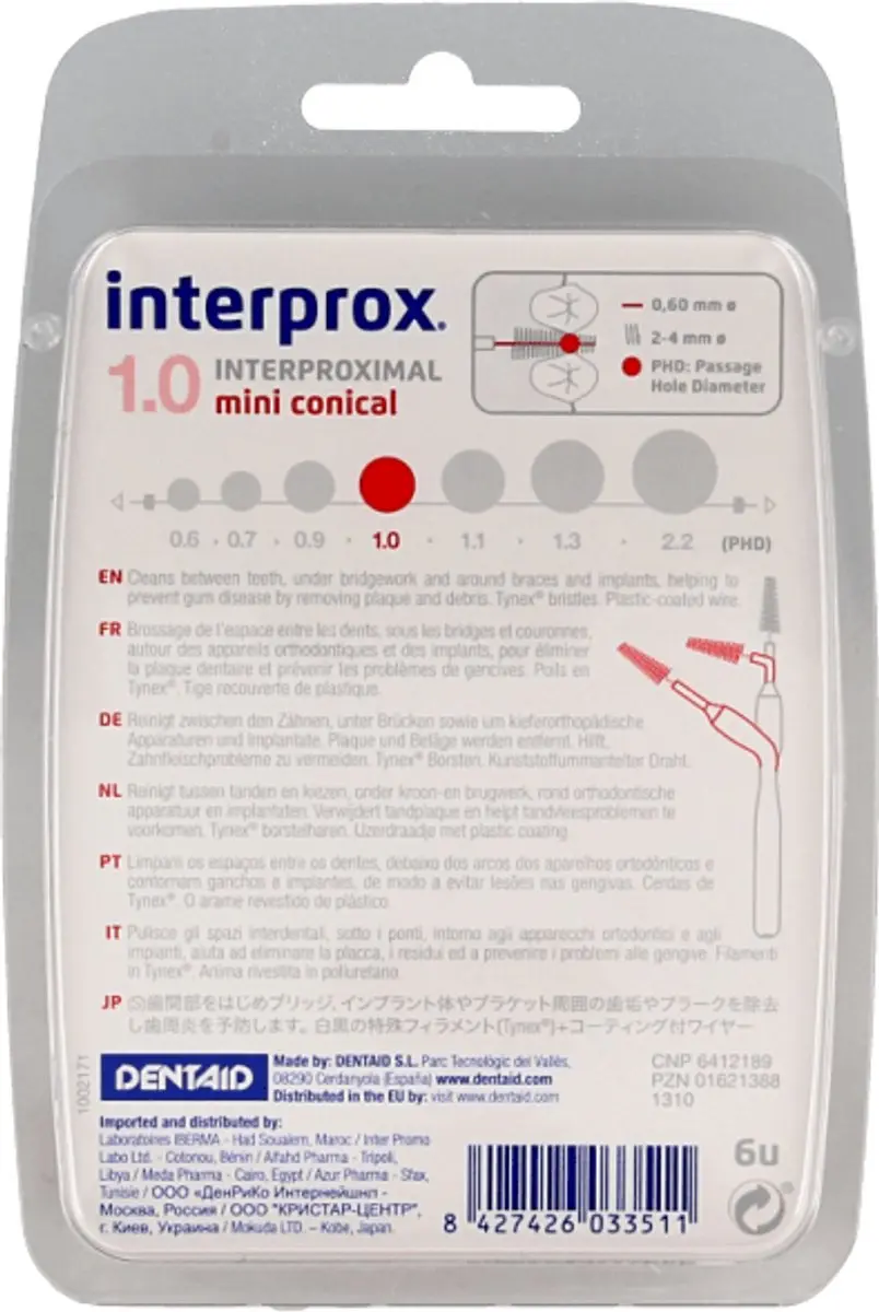 Interprox Mini Conical Rood PHD 1,2mm - 6 Ragers