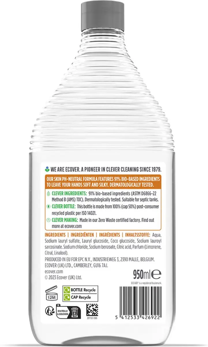 Ecover Handzeep Navulling 950ml - Citrus Oranjebloesem