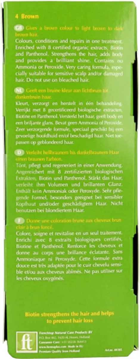 Hennaplus Colour Cream 4 Brown Haarverf - 60ml - Grijs