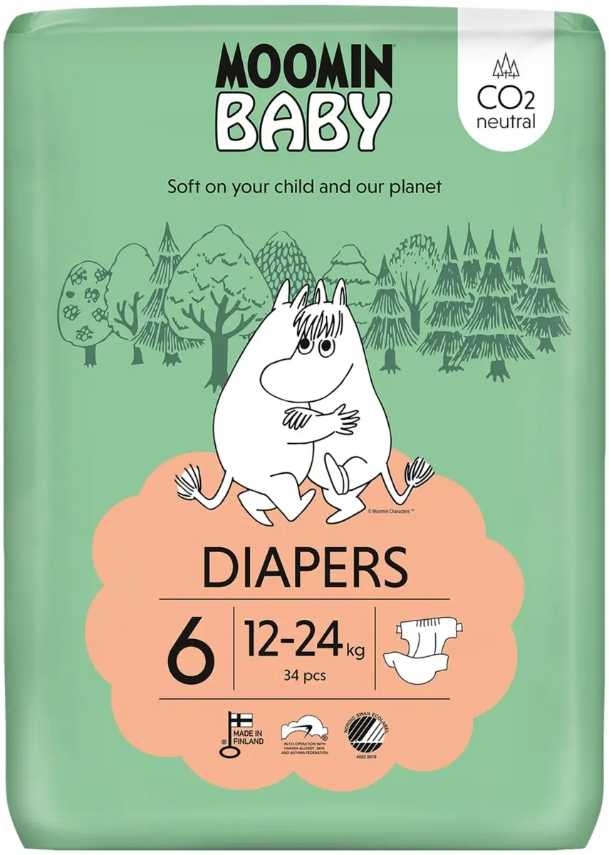 Moomin Baby Eco Wegwerpluiers Maat 6