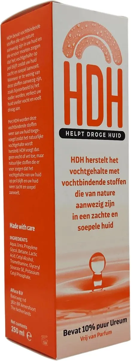 HDH Huidmilk 250ml - 10% Ureum - Parfumvrij