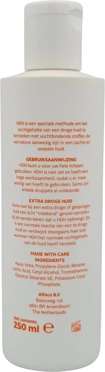 HDH Huidmilk 250ml - 10% Ureum - Parfumvrij