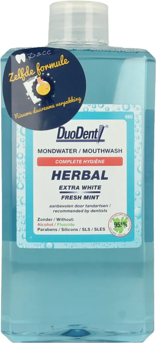 Duodent Herbal Extra White Mondwater 500ml - afbeelding 6 van 6