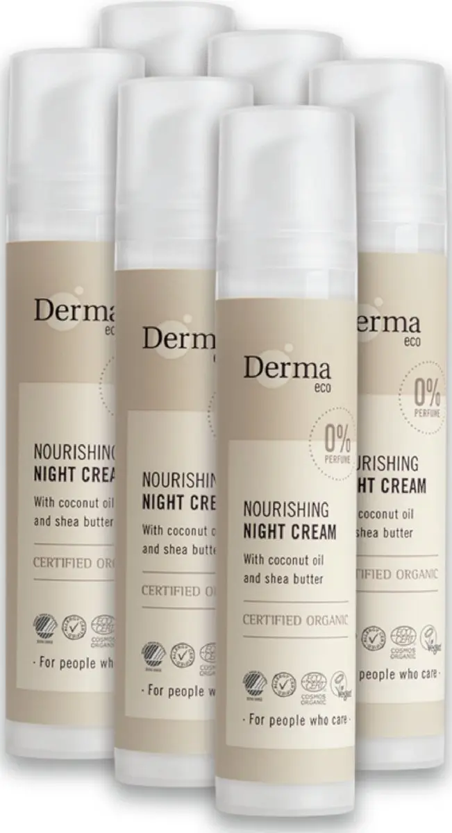 Derma Eco Nachtcrème Sheaboter Kokosolie 6x50ml