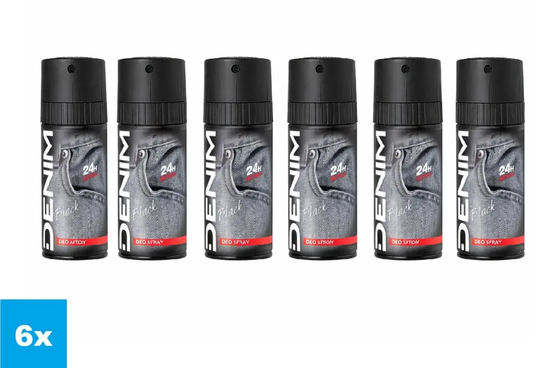 Denim Black Deodorant Spray 6x150ml
