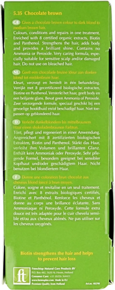 Hennaplus Colour Cream 5.35 Chocolate Brown Haarverf 60ml