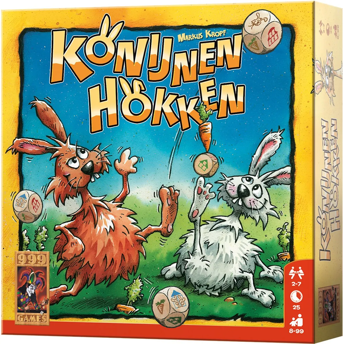 999 Games Konijnenhokken Vlot Dobbelspel - 7 Spelers - Multikleur - afbeelding 6 van 6
