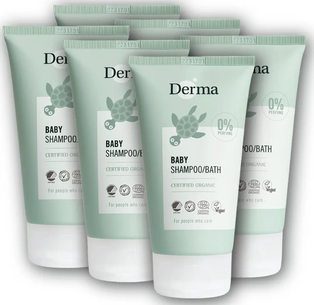 Derma Eco Baby Shampoo Lichaam 6x150ml - Traanvrij & Hypoallergeen
