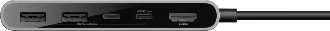 Belkin Connect 5-in-1 USB-C Hub AVC022HQSGY - 4K 60Hz HDMI - 100W PD - Grijs
