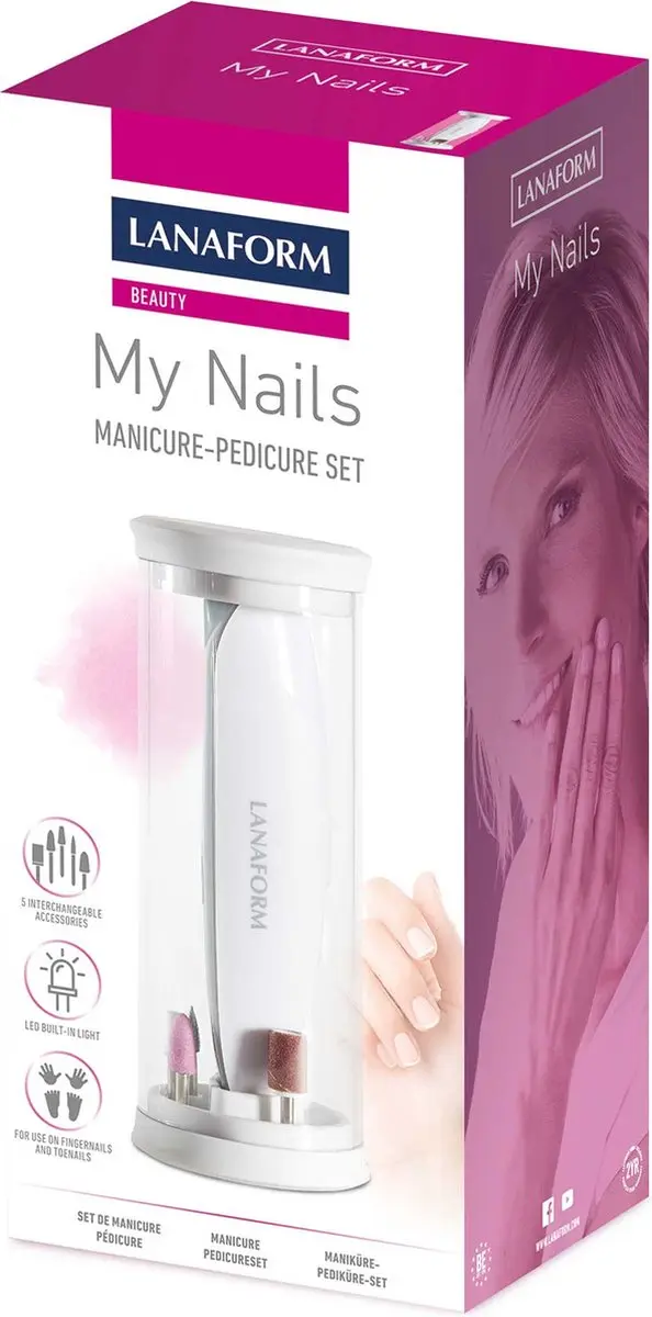 Lanaform My Nails Manicure Set - Elektrisch Oplaadbaar - LED Lamp - Wit