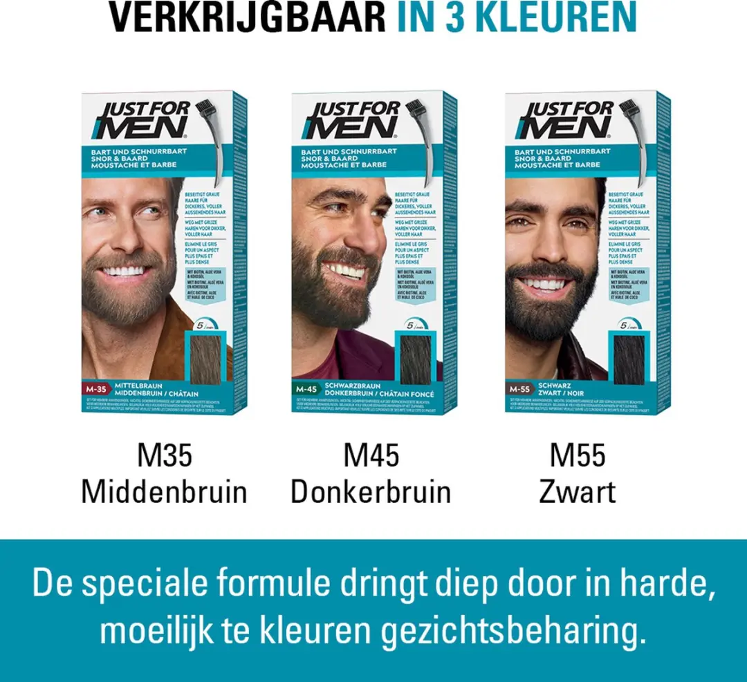 Just For Men Snor & Baard Haarkleuring Donkerbruin - 28mg