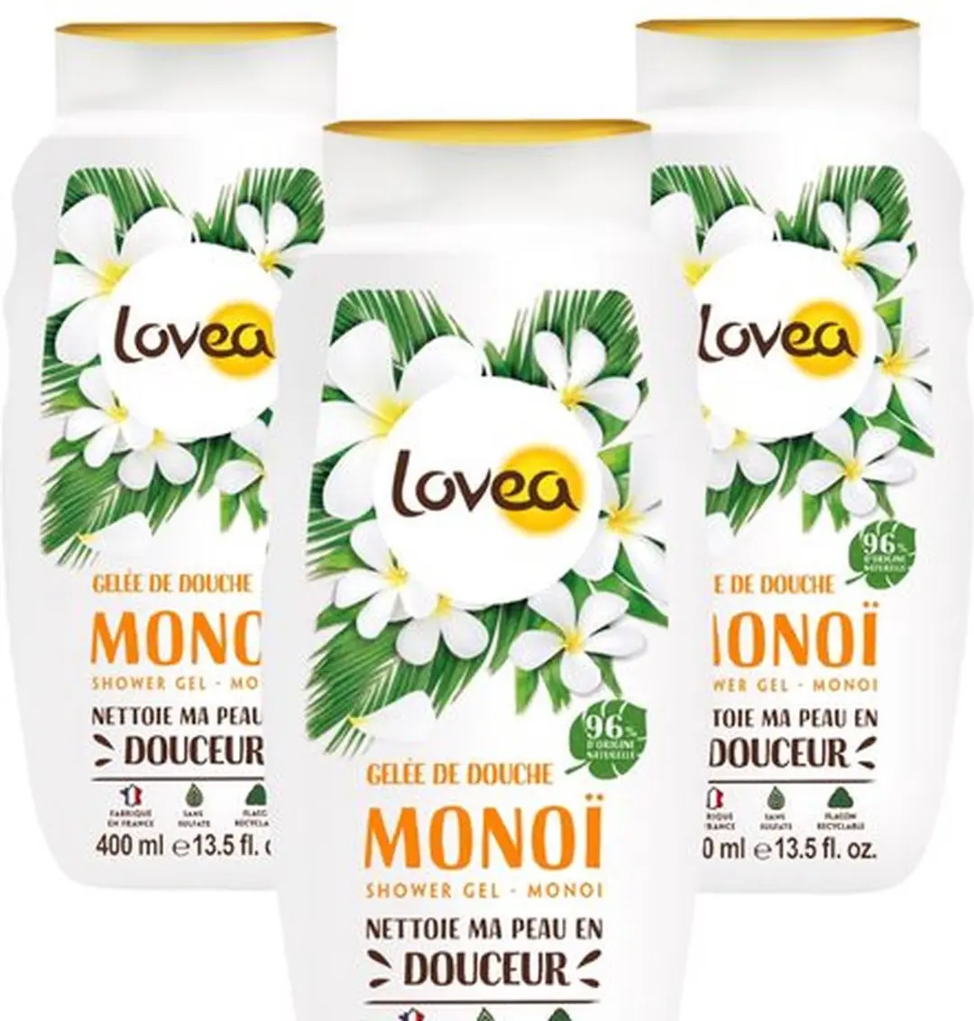 Lovea Sulfaatvrije Douchegel Monoï - 20 Stuks (3x400ml)