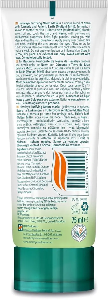 Himalaya Herbals Face Pack Neem 75ml - Multi