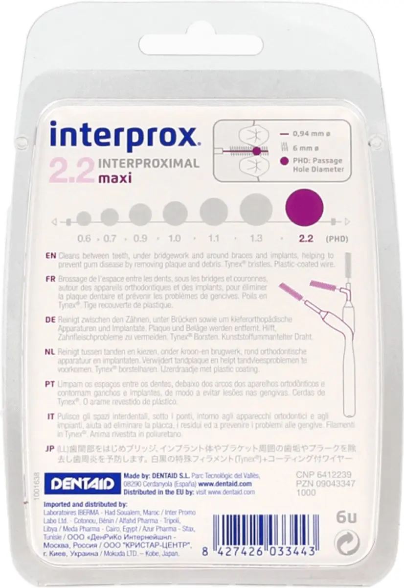 Interprox Maxi PHD 2,2mm Ragers - Paars - 6 Stuks