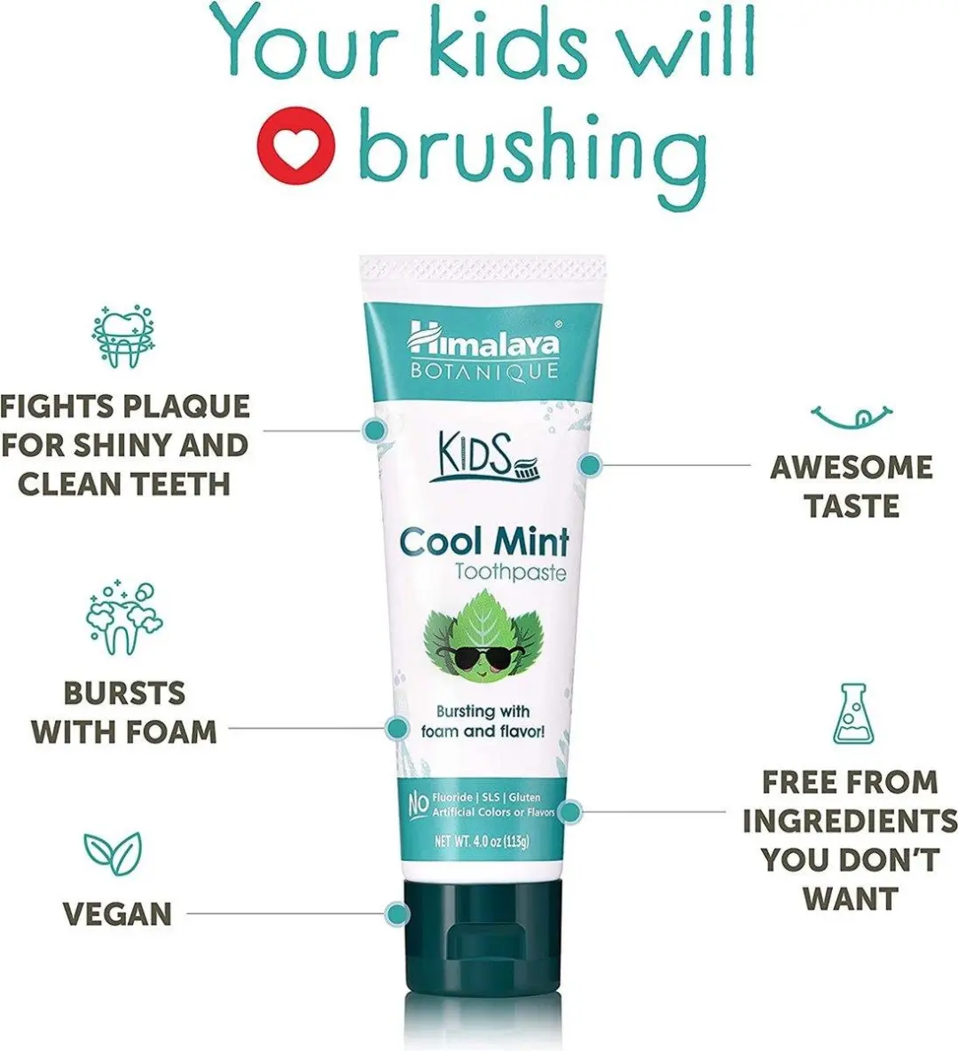 Himalaya Herbals Botanique Kids Tandpasta - 80g - Cool Mint