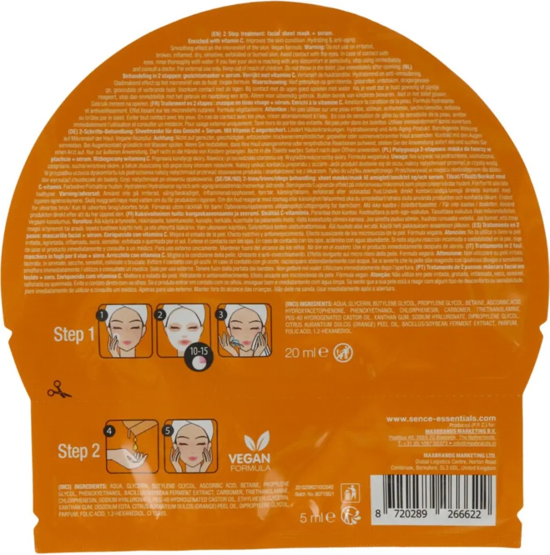 Sence Gezichtsmaskers Vitamin C 6 Stuks