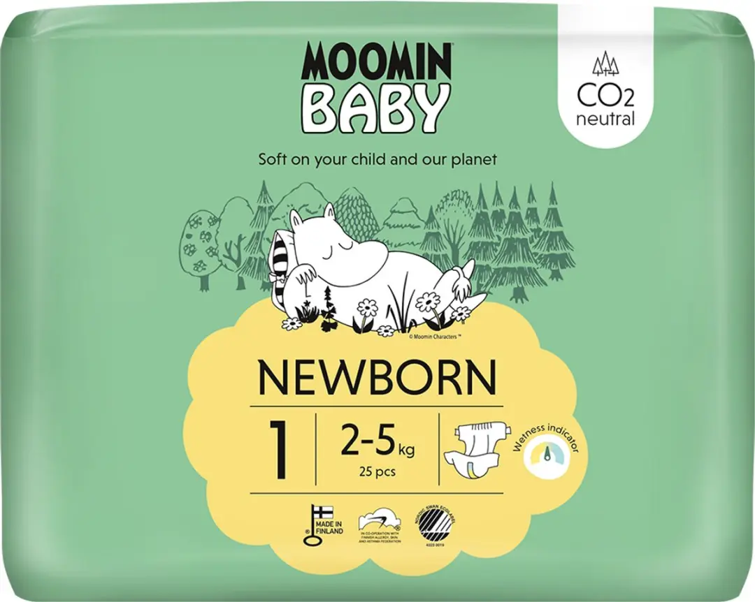 Moomin Baby Eco Wegwerpluiers Maat 1 - 300 Stuks