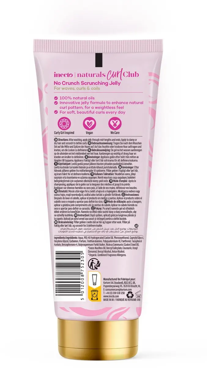 Inecto Curl Club No Crunch Scrunching Jelly 200ml - 6 Stuks