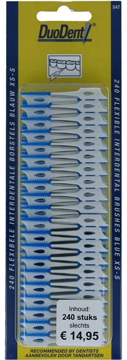 Duodent Flexibele Interdentale Borstels Blauw XS-S - 240 Stuks