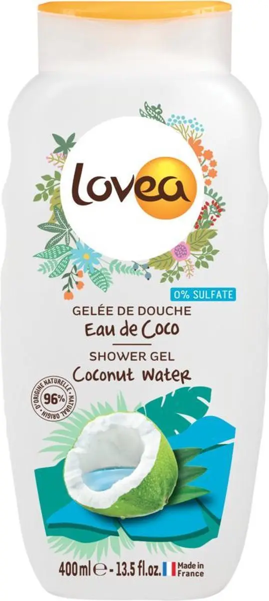 Lovea Sulfaatvrije Douchegel Kokos 400ml - afbeelding 6 van 6