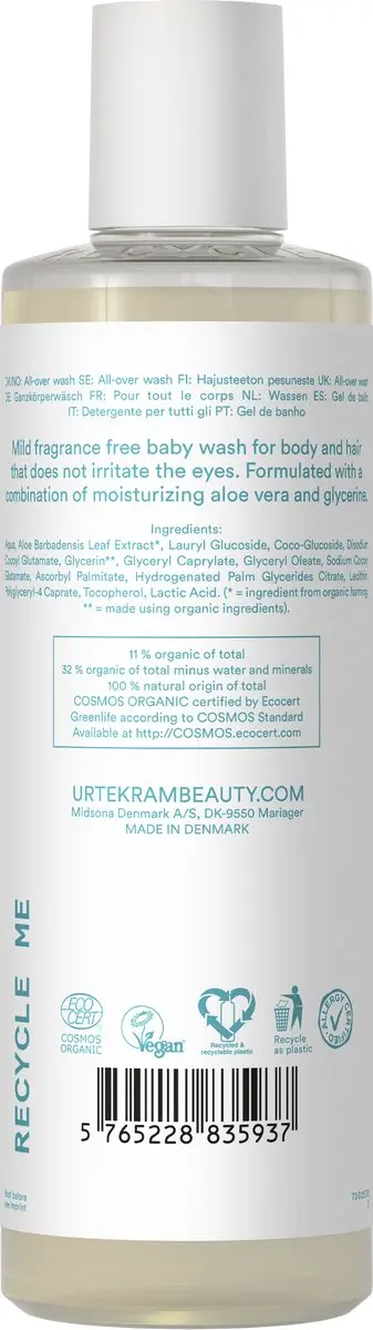 Urtekram Parfumvrije Baby Bodywash 250ml
