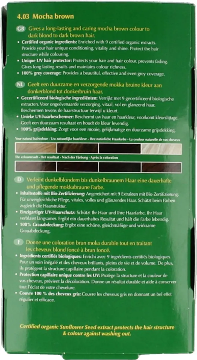 Hennaplus Long Lasting Colour 4.03 Mocha Brown Haarverf - 100mg