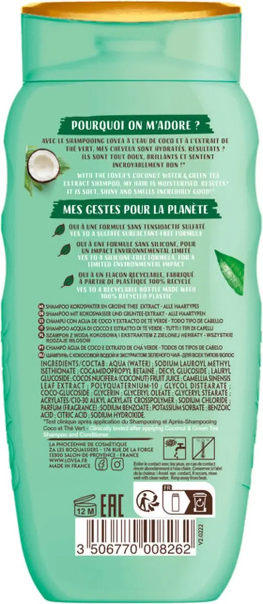 Lovea Kokos & Groene Thee Shampoo 250ml