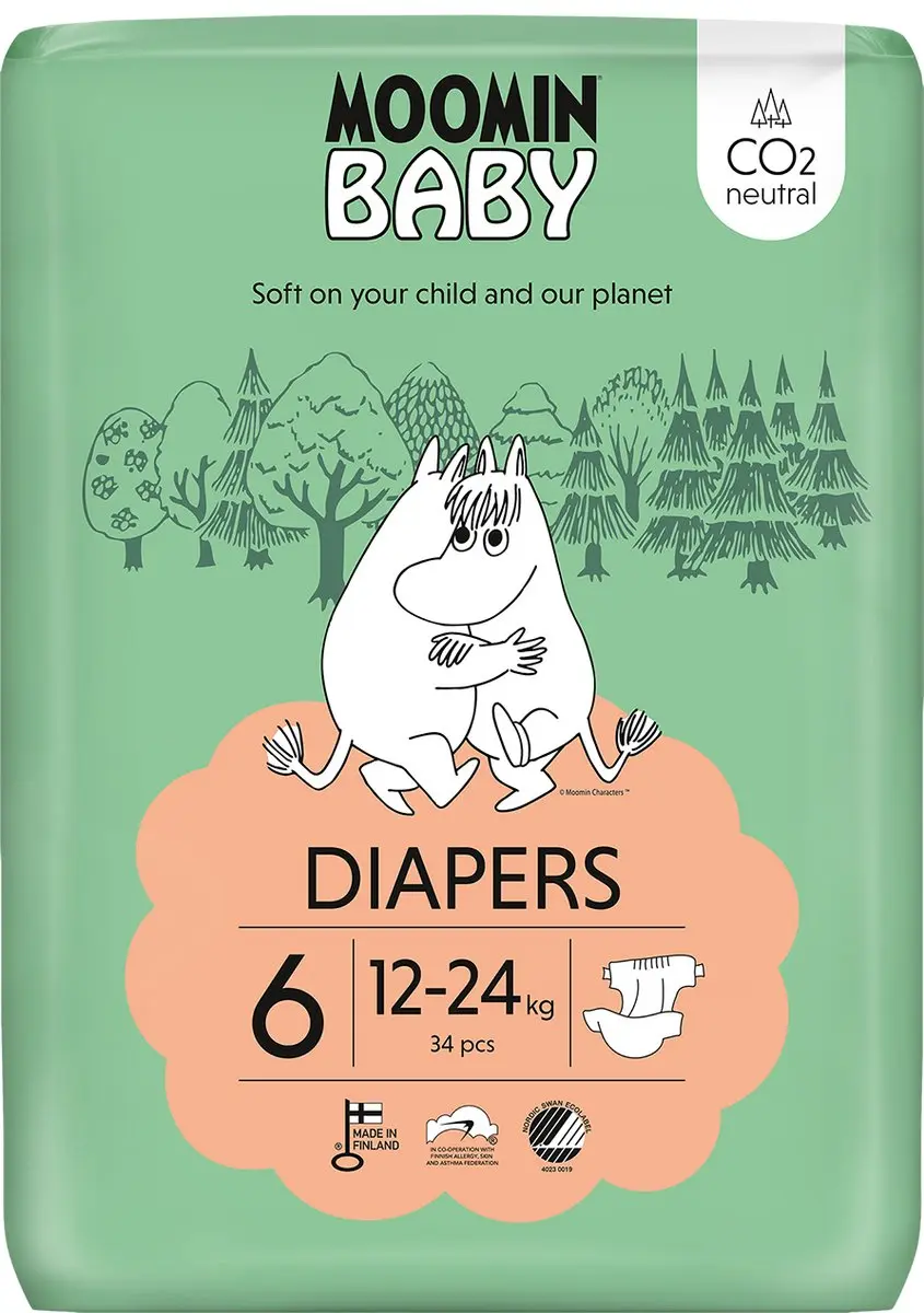 Moomin Baby Eco Wegwerpluiers Maat 6 - 170 Stuks
