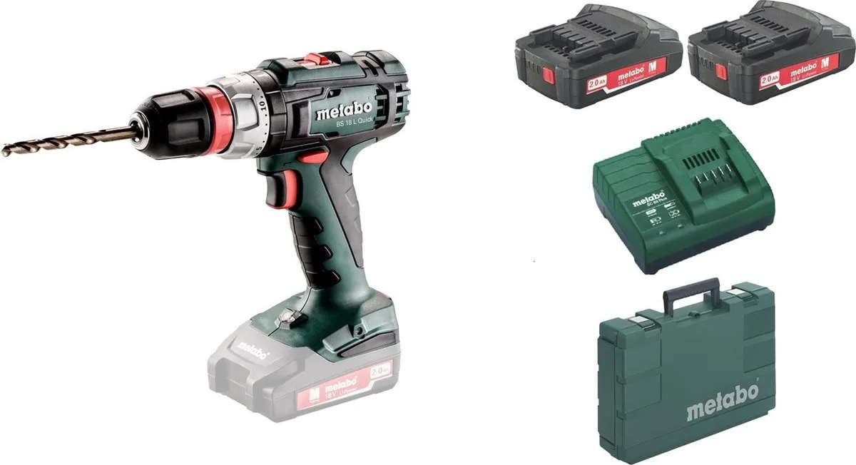 Metabo BS 18 L QUICK 18V Boor-/schroefmachine set
