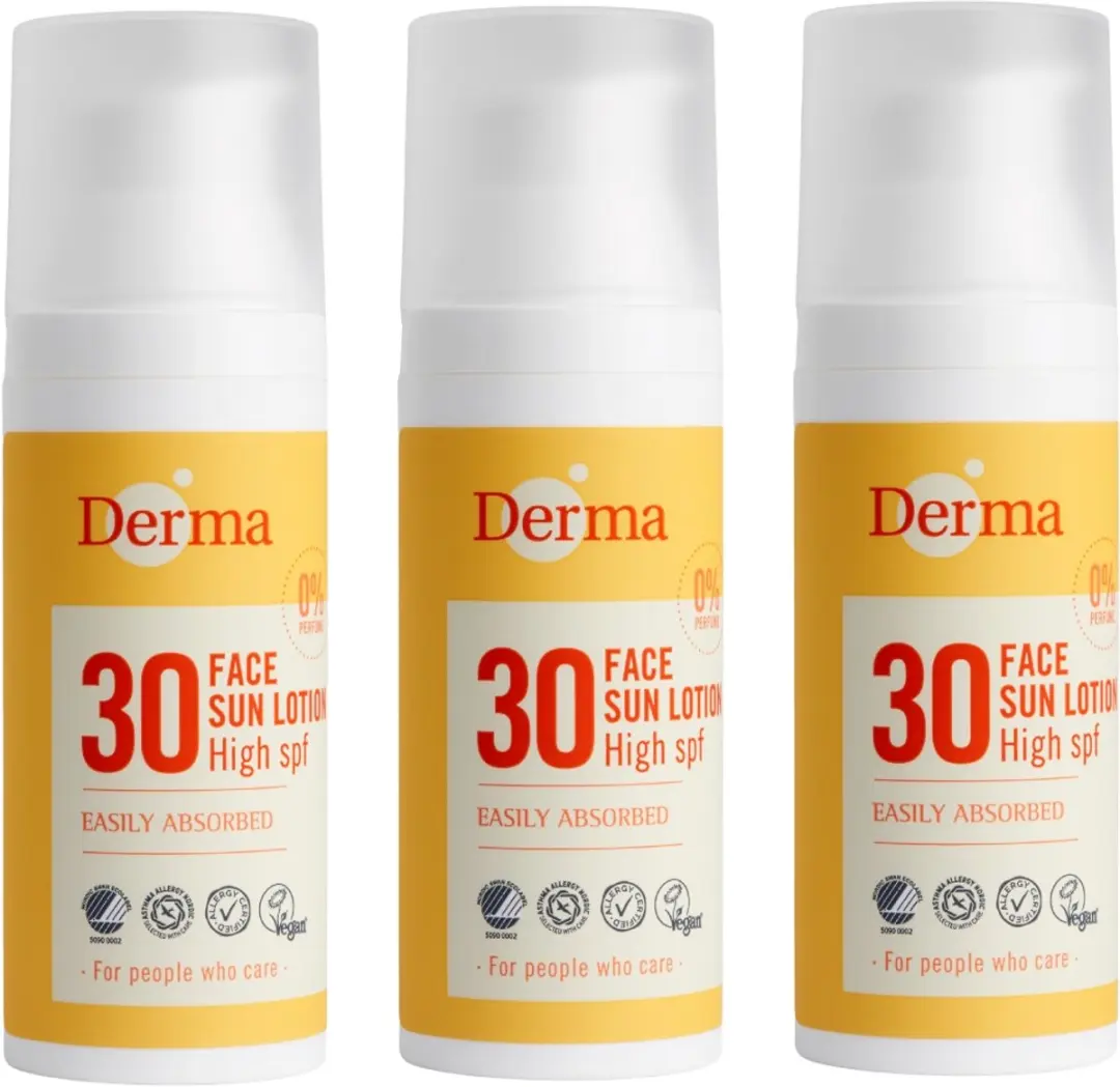 Derma Sun Gezichtszonnecrème SPF30 3x50ml