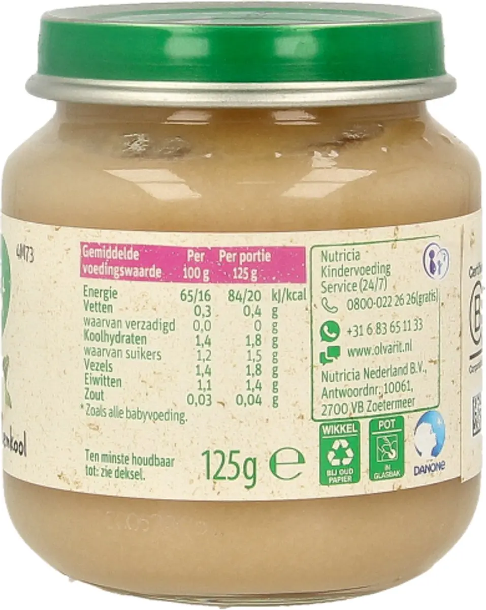 Olvarit Groentehapje Bloemkool 125g