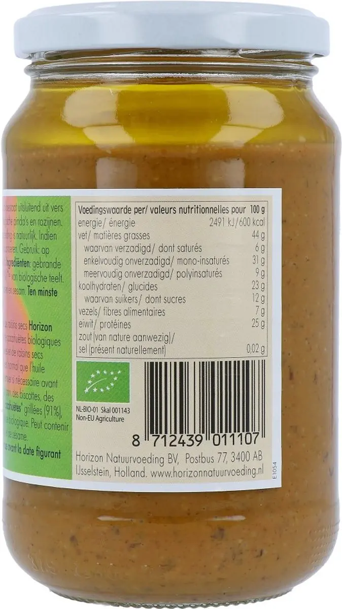 Horizon Pinda Rozijn Pasta Bio 350ml - 6 Potten