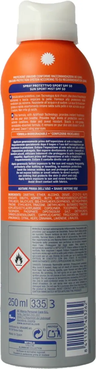 Ecran Sun Lemnoil SPF50 Sport Zonnecrème 250ml