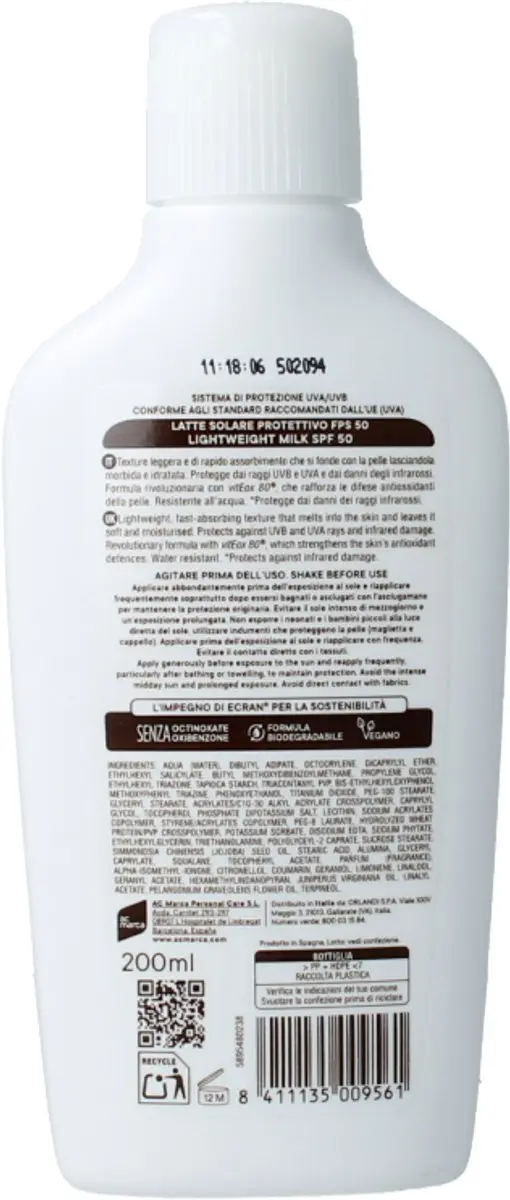 Ecran Sunique Milk SPF50 200ml