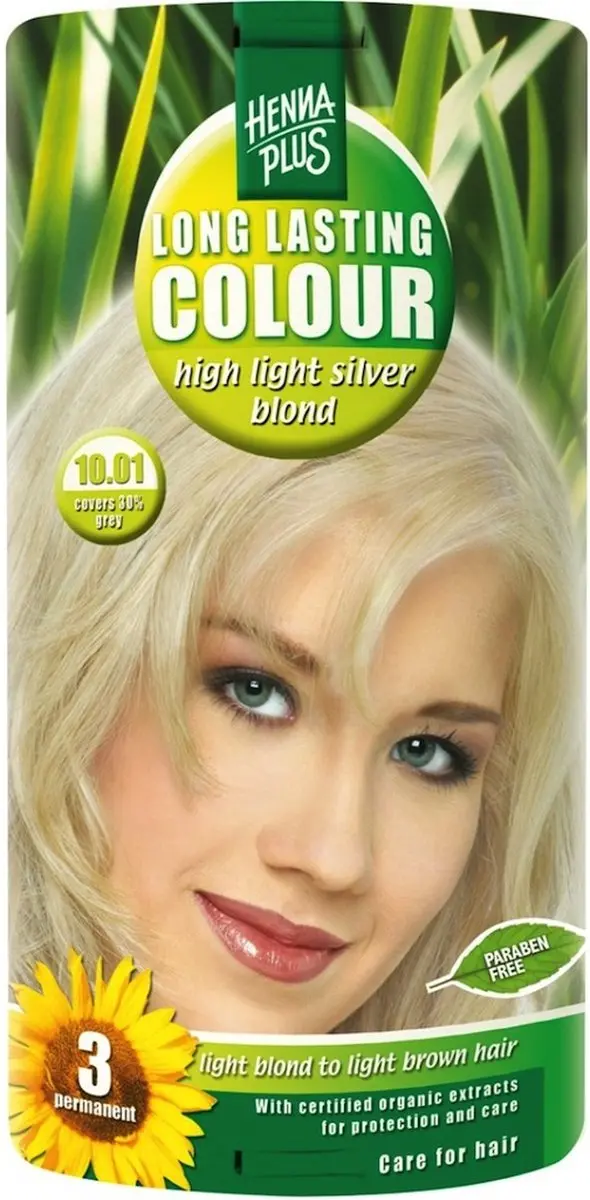 Hennaplus Long Lasting Colours 10.01 High Light Silver Blond Haarverf 40ml