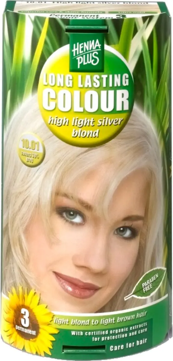 Hennaplus Long Lasting Colours 10.01 High Light Silver Blond Haarverf 40ml
