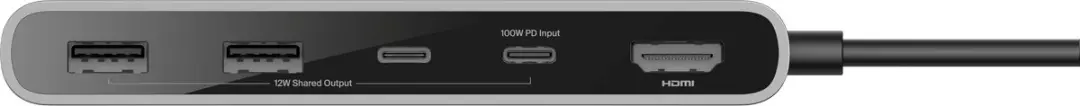 Belkin Connect 7-in-1 USB-C Hub AVC023HQSGY - 4K 60Hz HDMI - 100W PD - Grijs
