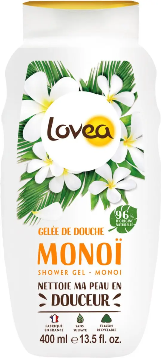 Lovea Sulfaatvrije Douchegel Monoï 400ml - afbeelding 6 van 6