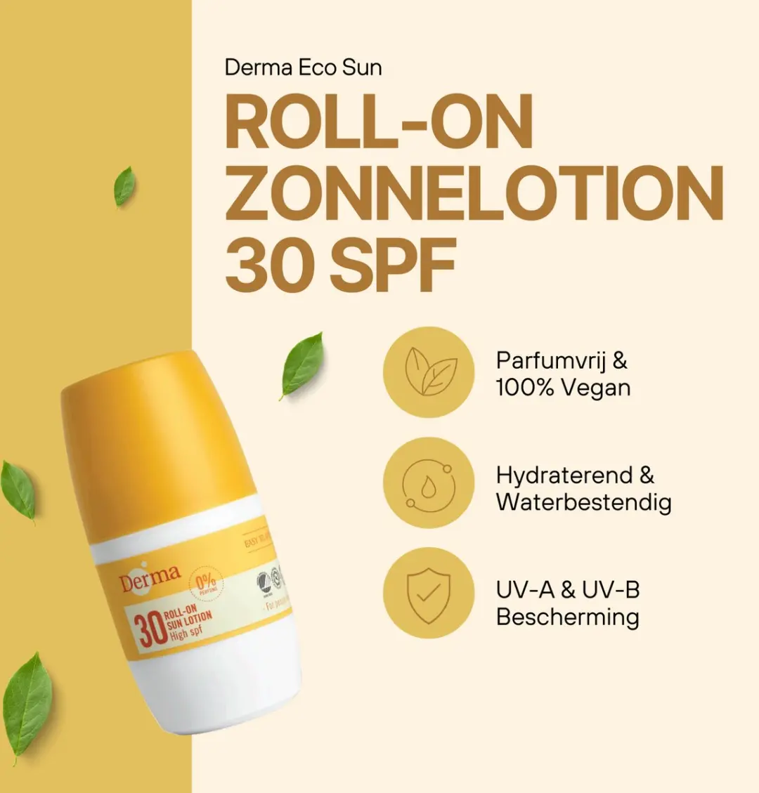 Derma Sun Zonnebrand Roll-on SPF30 50ml - Waterbestendig