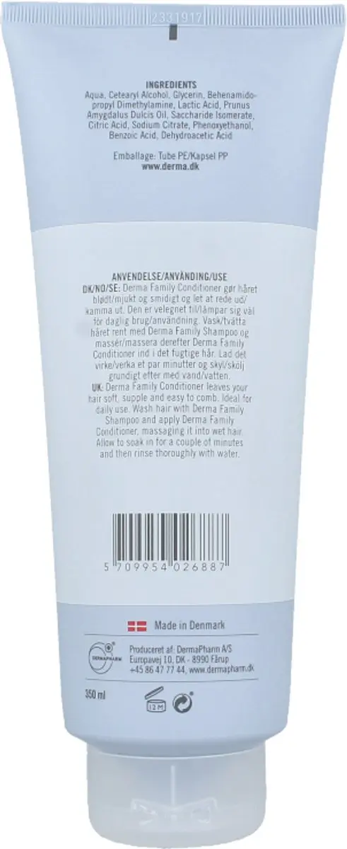 Derma Eco Family Conditioner 350ml - Parfumvrij
