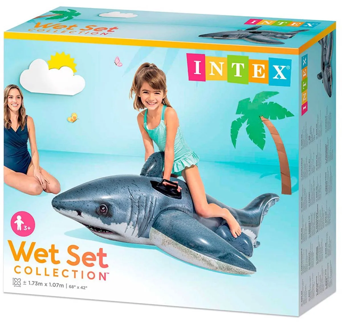 Intex Grote Witte Haai Opblaasfiguur - 3+ - Realistisch wit