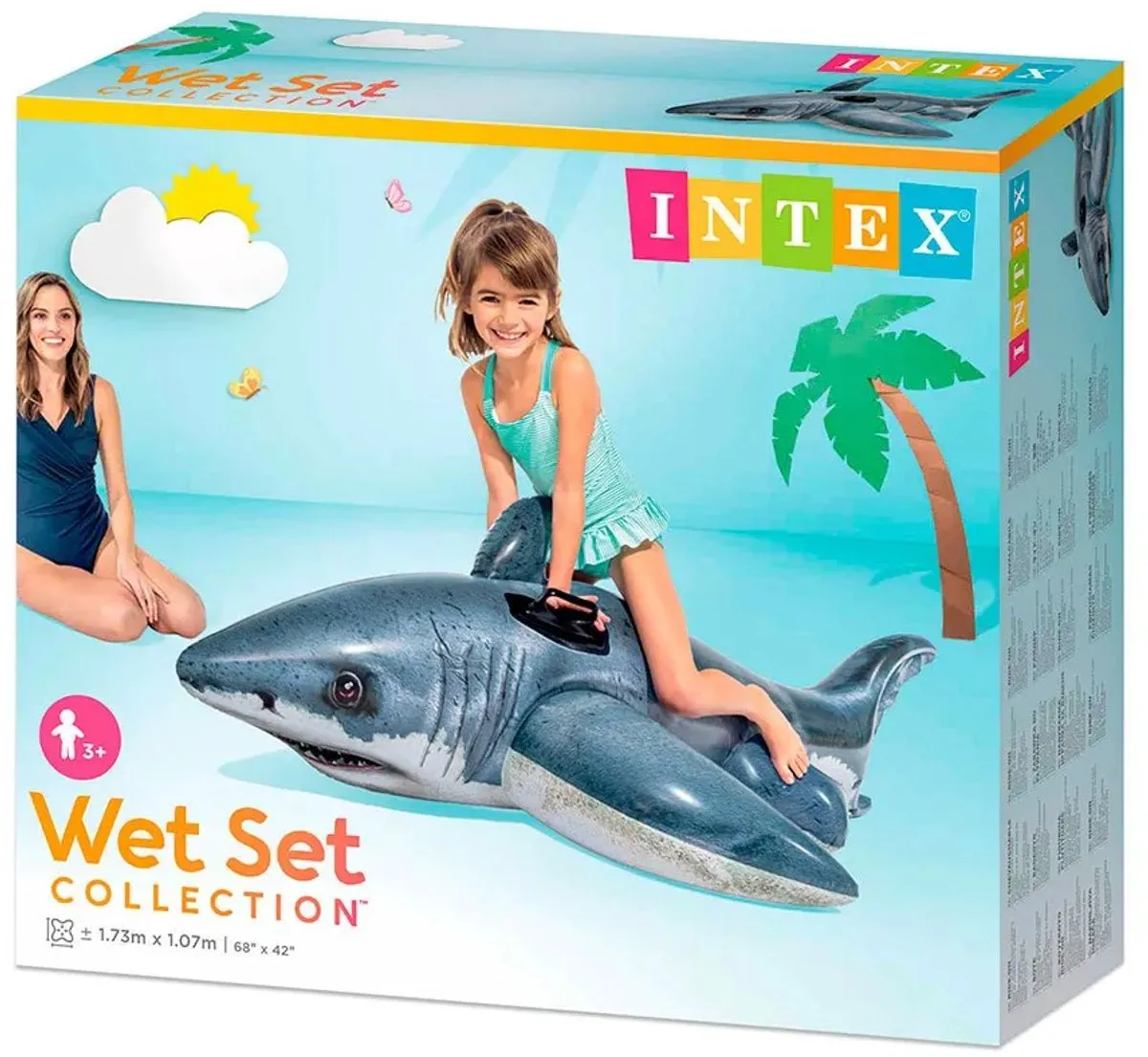 Intex Grote Witte Haai Opblaasfiguur - 3+ - Realistisch wit - afbeelding 6 van 6